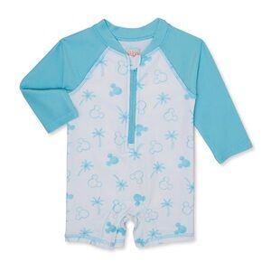 Disney Baby Mickey Mouse one piece long sleeve swimsuit; size: 6-9 months